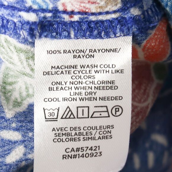 Loft Womens Tank Top Medium Blue Orange Floral Multicolor Feminine Spring Summer - Picture 7 of 7